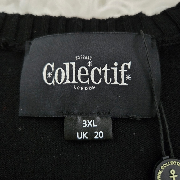 Collectif Minnie Grapefruit Cardigan. Black. Size XXXL (20). New. - Picture 11 of 11